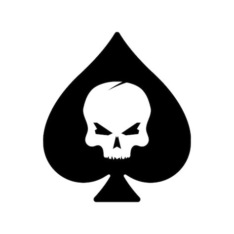 Premium Vector Ace Of Spades With Skull Icon