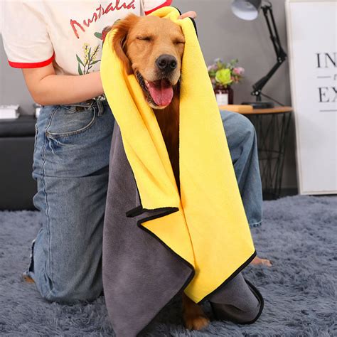 2 Layers Thick Microfiber Pet Bath Towel 350gsm And Durable Quality