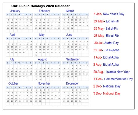 Holiday Calendar 2020 Uae Ramadan Holidays 2020 Uae Robot Watch