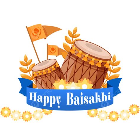 Happy Vaisakhi Png Picture Happy Vaisakhi Flower Decorative Drum