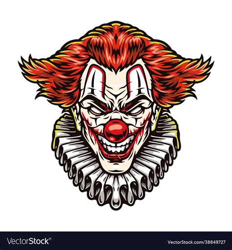 colorful concept scary clown head royalty free vector image