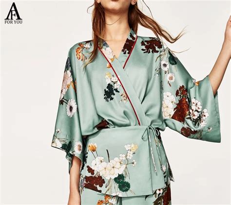 2017 Women Floral Print Casual Kimono Japanese Style Coat Blouse Lady