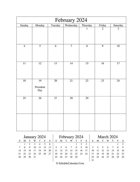 Editable February 2024 Calendar Word 2024 Calendar Printable