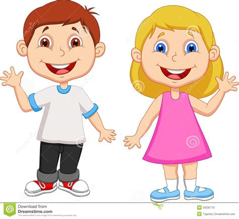 I am not satisfied with the images, please try to upload more images for my satisfaction. Cartoon Boy And Girl Waving Hand Stock Photo - Image: 33235770