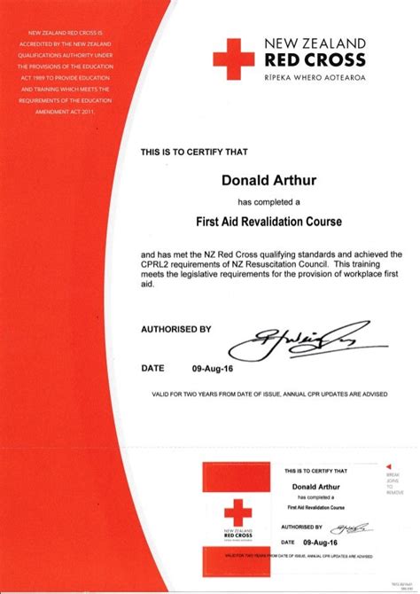 First Aid Certificate