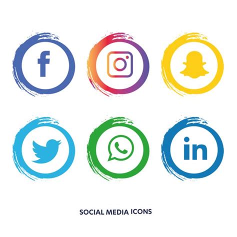 Social Media Icons Set Facebook Instagram Whatsapp Png And Vector