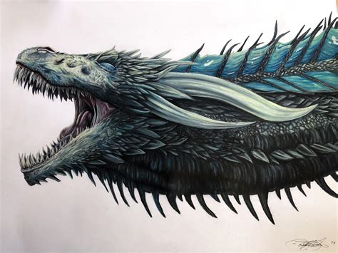 Spoilers Spent A Few Weeks Drawing Viserion Because I Just Couldnt