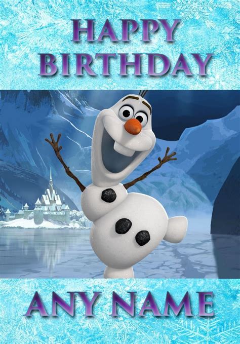 Simply select the retailer you'd like to purchase a gift card from then you'll enter the name and email of the recipient and send. Frozen Snowman Olaf Personalised Birthday Card | Birthday ...