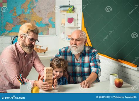 Fathers Day Grandfather Father And Son Playing Games Grandpa Teaching