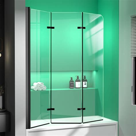 Getpro Bathtub Shower Door Semi Frameless Foldable Hinged Bath Tub Glass Door Screen For Shower