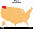 Mapa del estado de Washington resaltado en el mapa de Estados Unidos ...