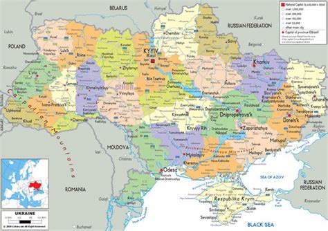 Large Detailed Political And Administrative Map Of Ukraine With All