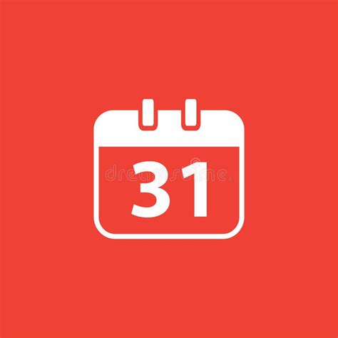 Calendar Icon On Red Background Red Flat Style Vector Illustration