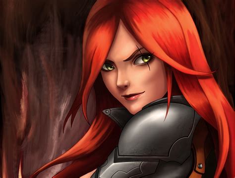 Katarina League Of Legends Red Hair Warrior Girl Hd Games