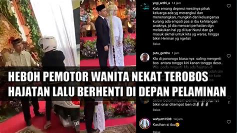 Heboh Pemotor Wanita Nekat Terobos Hajatan Lalu Berhenti Di Depan