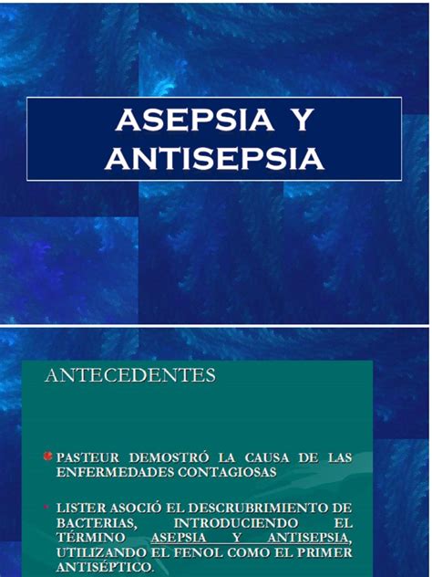 Asepsia Y Antisepsia Pdf Esterilización Microbiología Blanqueador