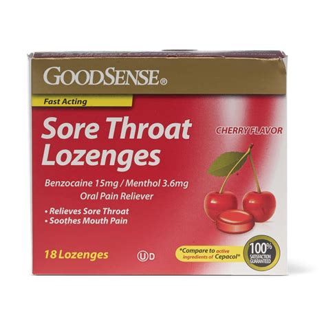 Goodsense Sore Throat Lozenges Cherry 18ct