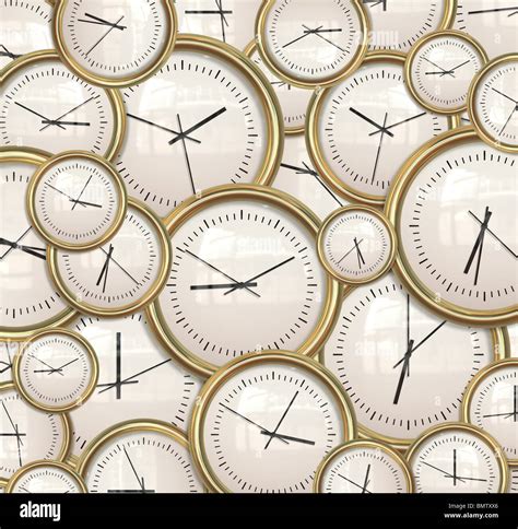 Lots And Lots Clocks For A Great Time Background Stock Photo Alamy