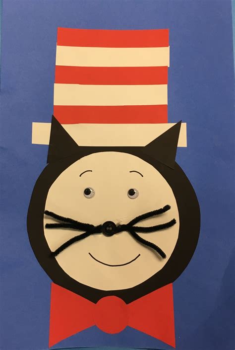 Dr Seuss The Cat In The Hat Kindergarten Craft 12x18 Blue Paper