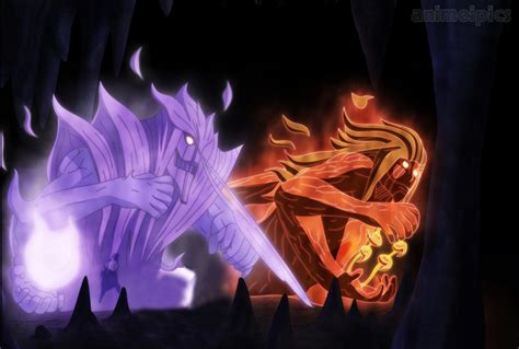 Naruto Bijuu Mode Vs Sasuke Susanoo Wallpaper