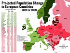 Expected population change in european countries between 2017 to 2050 ...