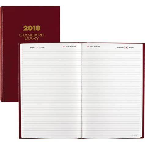 At A Glance Standard Diary Daily Diary 2019 Red 8625 X 1375