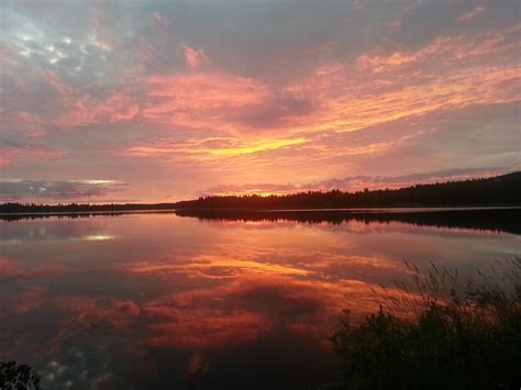 Sunset Over Lake Osterjorn Swedish Lapland Lapland Lake Celestial