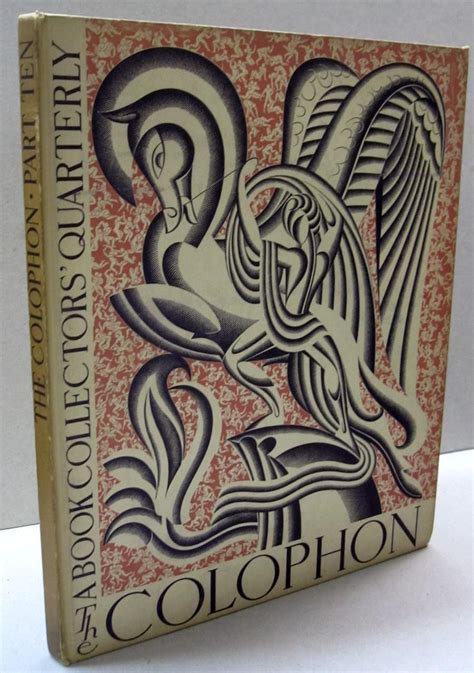 The Colophon A Book Collectors Quarterly Part Ten By Elmer Adler