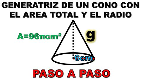 Como Hallar La Generatriz De Un Cono Con Area Total Y El Radio Paso A