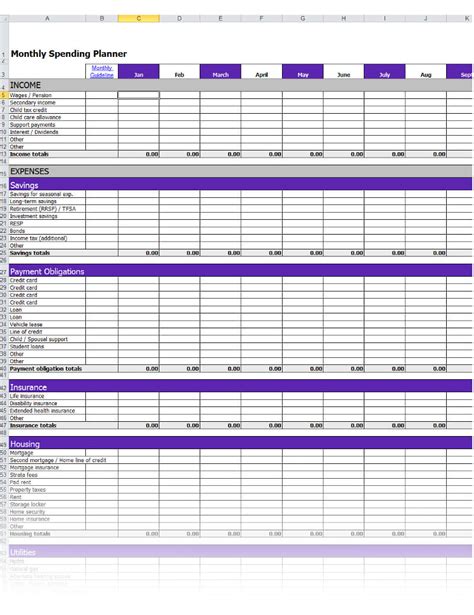 Microsoft Excel Expense Tracker Template