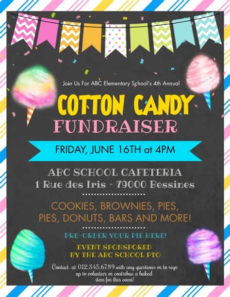 Cotton Candy Fundraiser Flyer Template Postermywall