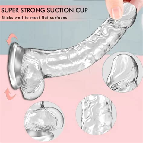 Waterproof Dildo Dong Realistic Sex Toy Flexible Jelly Suction Cup Anal Plugs Us Picclick
