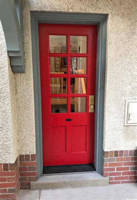 Testing paint colors on the wall is essential in your entryway because of dramatically changing lighting conditions that occur here, from natural sun to artificial light. Benjamin Moore Heritage Red | House exterior, Interior ...