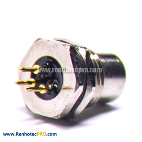 M8 3pin Female Connector Straight A Coding Panel Mount Connector 3 Pin