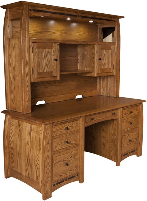 Boulder Creek Amish Desk And Hutch Solid Hardwood Desk