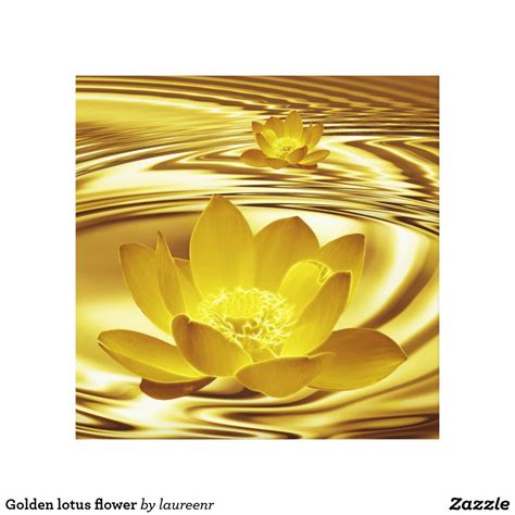 Golden Lotus Flower Canvas Print Flower Canvas Art