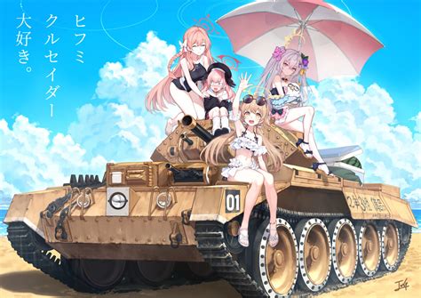 Masaüstü Blue Archive Tank Anime Girls Bikini Plaj 3500x2475 Billfinger 2239742