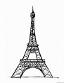 Drawing of Eiffel Tower – Line art illustrations