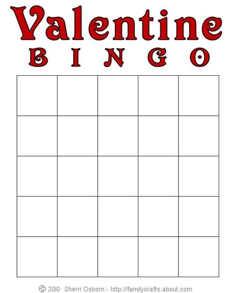 Freeprintablevalentinebingocardsblank Valentine Bingo Bingo