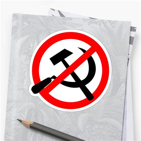 Anti Communist Logo Sticker By Rebarforowt Redbubble