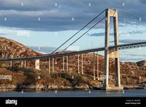 Automobile Cable Stayed Bridge Rorvik Town Norway Stock Photo Alamy