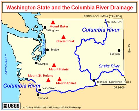♥ Washington State And The Columbia River Drainage Map