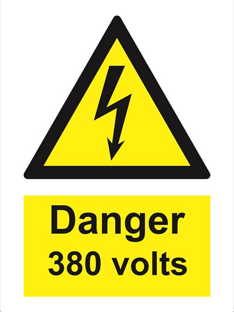 Danger 380 Volts Wss Warning Signs Safeway Systems