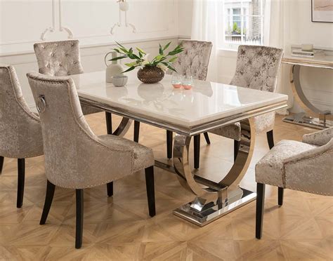 Arianna Cream Marble 200cm Dining Table Furniture World
