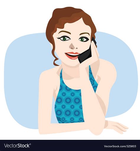 Woman Talking On Phone Royalty Free Vector Image