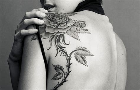 Rose Vine Back Shoulder Tattoo For Women Tattoo Ideas