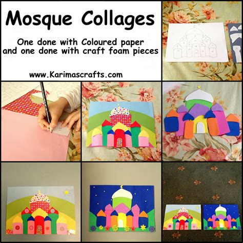 Karimas Crafts Mosque Collage 30 Days Of Ramadan Crafts