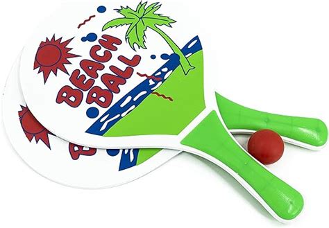 Markenlos 1 X Beachball Set Beach Ball 2 Schläger 1 Ball Strand Spiel Tennis Strandspiel Amazon