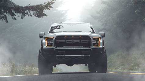 Ford F 150 Raptor Pickup Vehicle With Fog And Trees Background 4k Hd