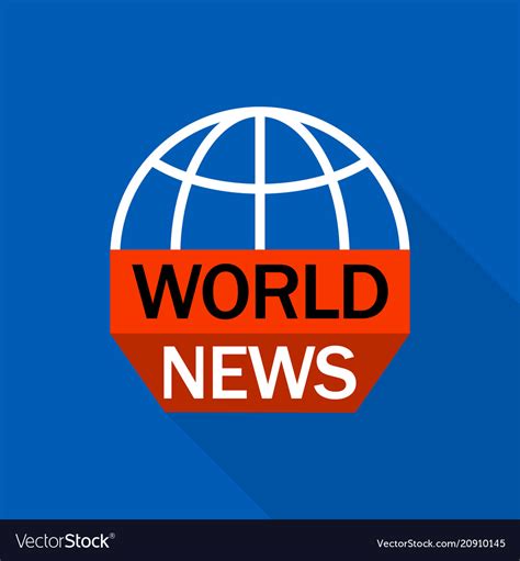 World News Logo Flat Style Royalty Free Vector Image